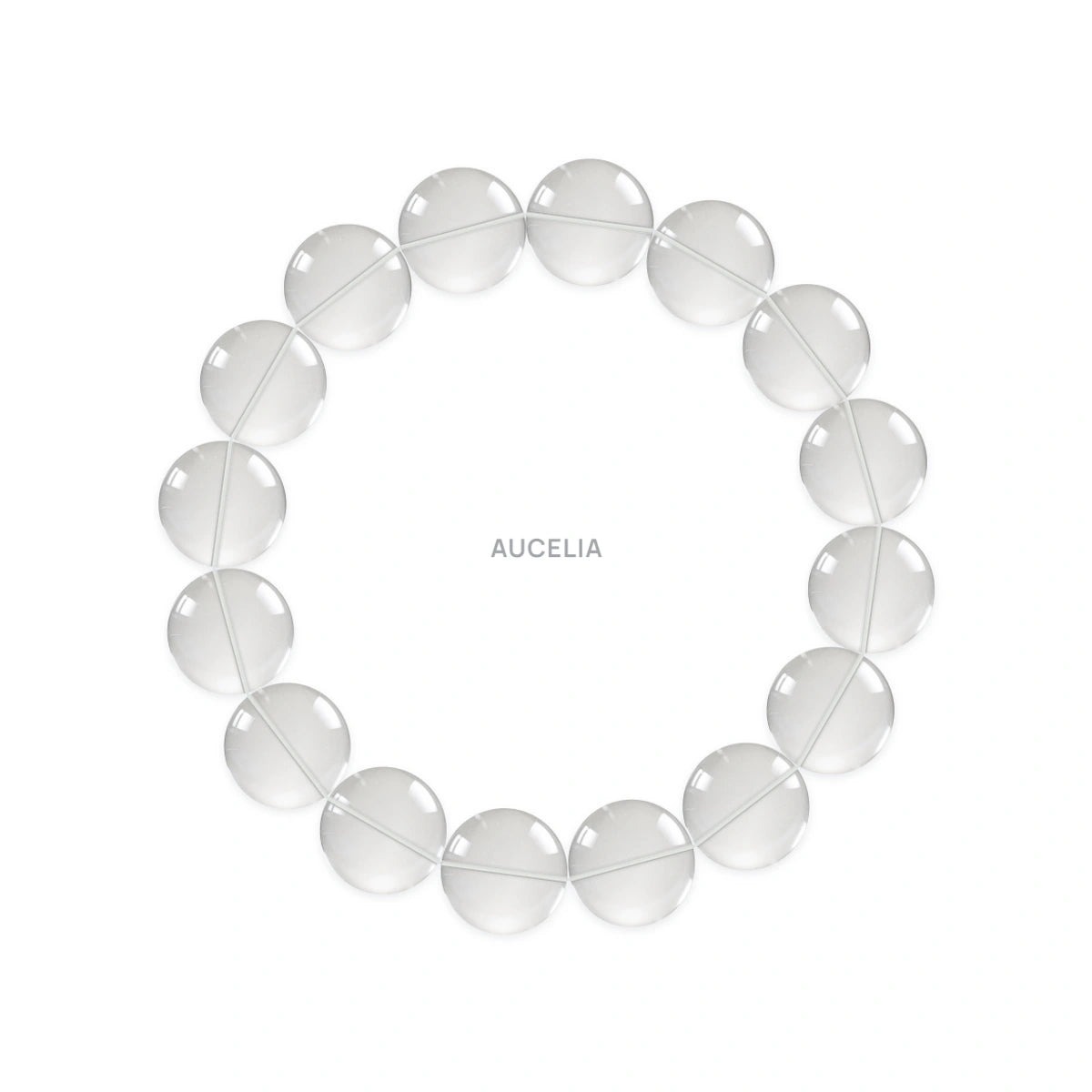 Transparent clear quartz bracelet presented on a clean white background
