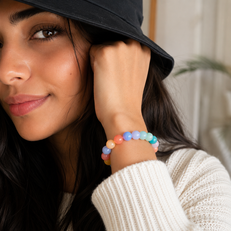 Aucelia natural crystal bracelet composition